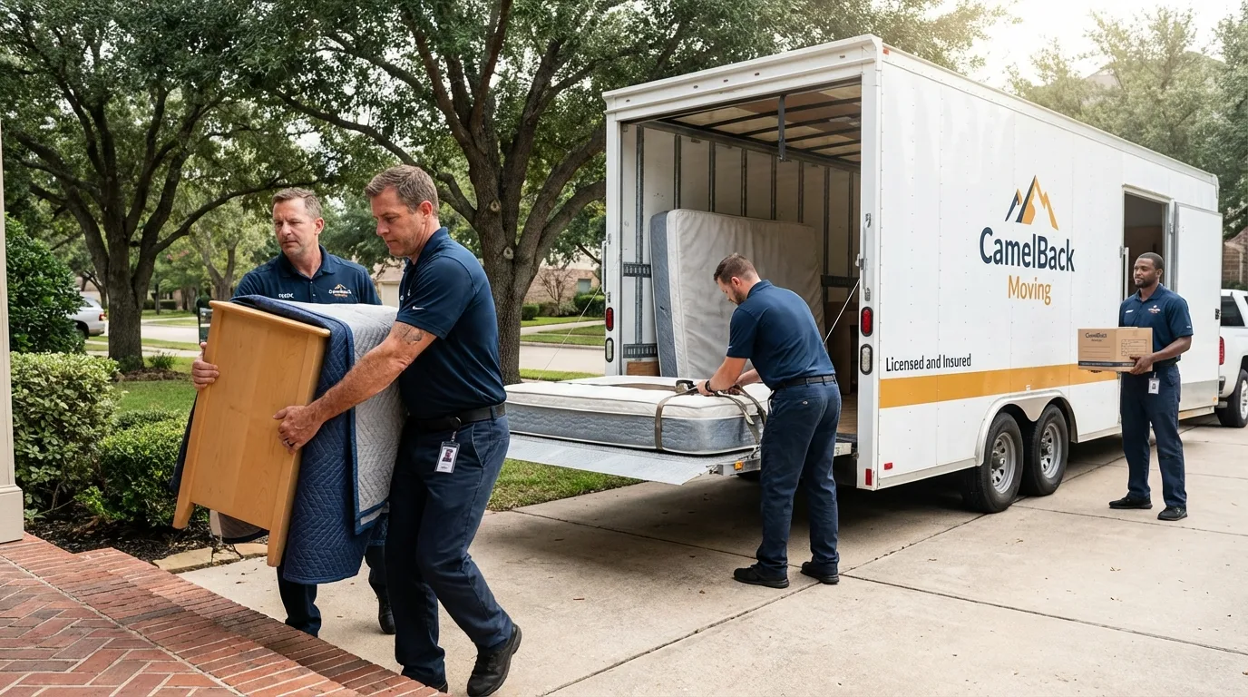 Crew loading residential truck for cross-state move from Georgetown, PA