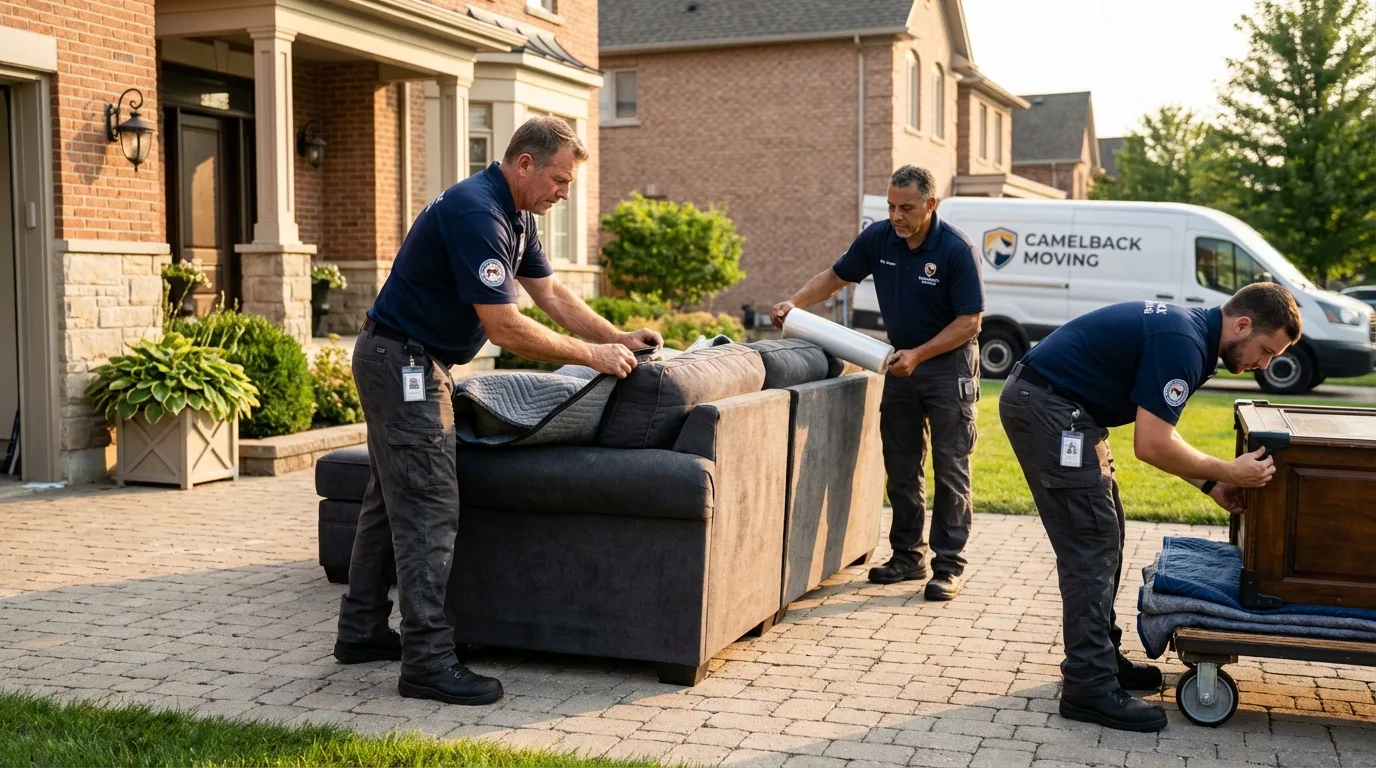 Large estate moving crew wrapping furniture in Georgetown, PA